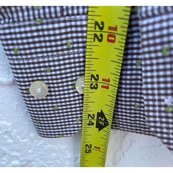 ETRO Milano Mens Long Sleeve Button Down Embroidered Slim Fit Plaid Shirts Sz 39 - Picture 7 of 8